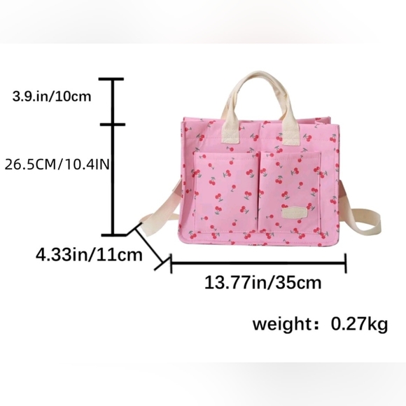 SHIPS FEB 11TH! CHERRY DESIGN TOTE. - Picture 3 of 3